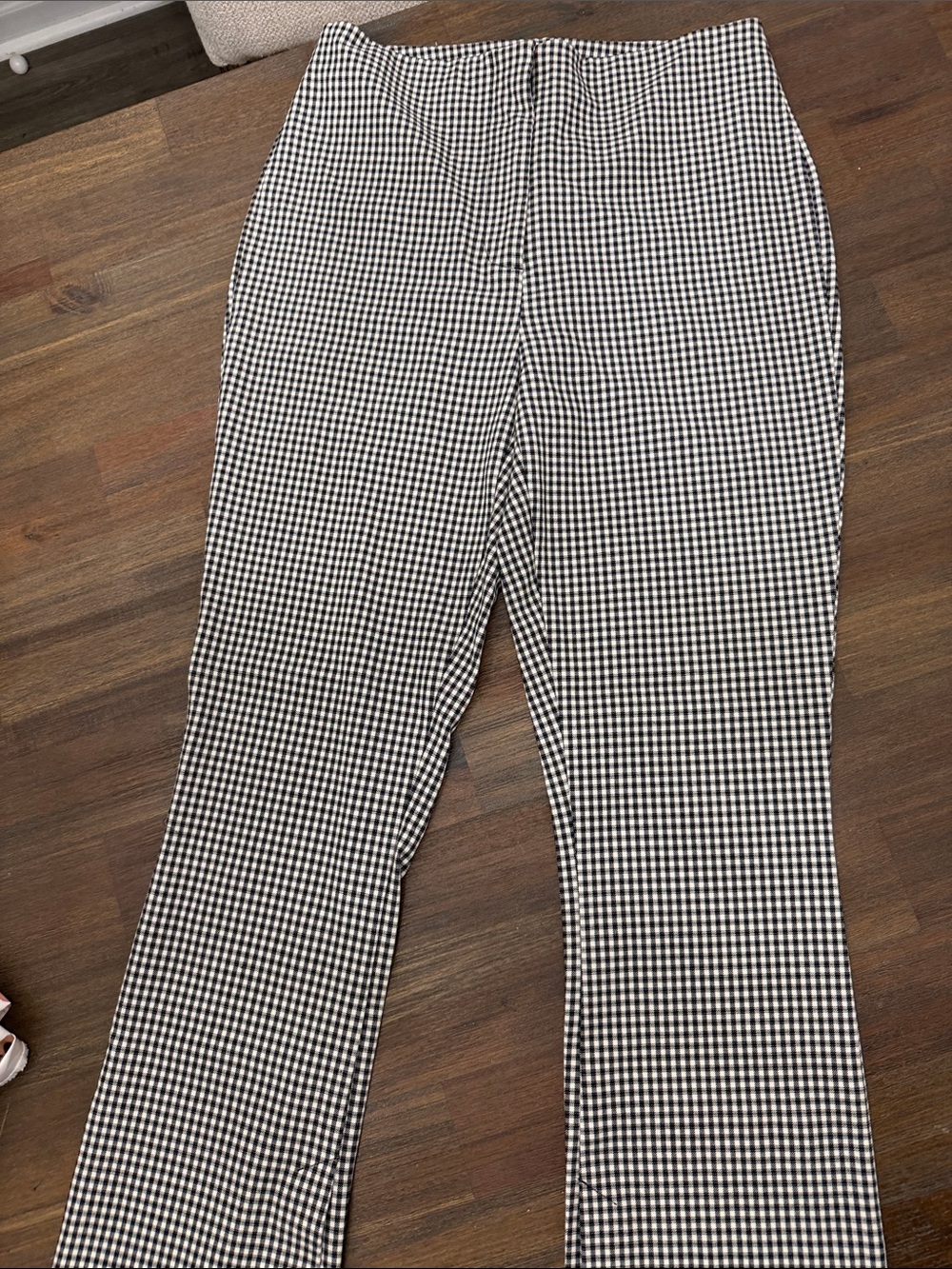 Nicole Miller Black and White Gingham Pants